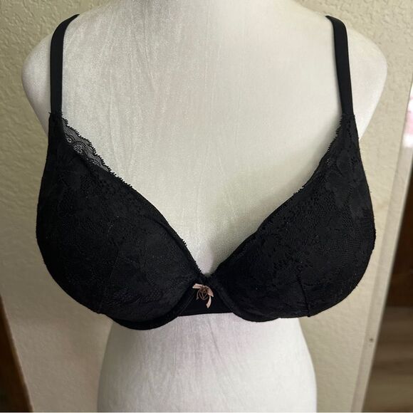 Victoria's Secret Body by Victoria Perfect Shape Push-Up Smooth Bra 36DD Black - Picture 4 of 11